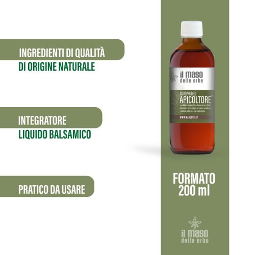 Sciroppo Apicoltore Integratore Balsamico con Miele, Propoli, Eucalipto e Pino Silvestre 200 ml - immagine 3