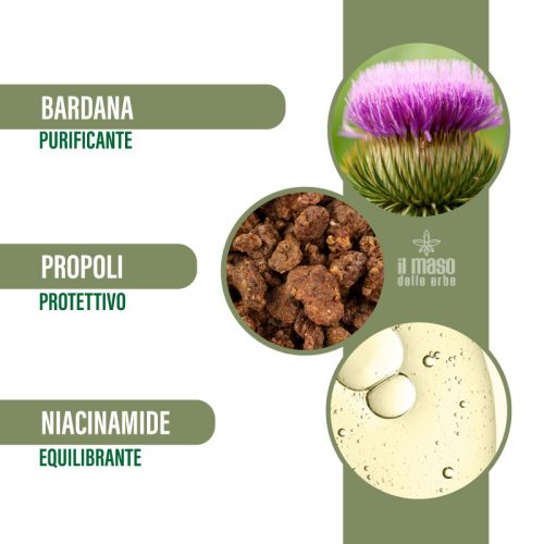 Crema Viso Bardana, Propoli e Niacinamide per pelli impure (Vit. B3) 50 ml - immagine 4