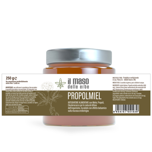 Propolmiel - Integratore con Propoli, Miele, Eleuterococco, Echinacea ed Eucalipto 250 g - immagine 2