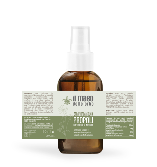 Propoli Spray Idroalcolico - Benessere respiratorio con Piantaggine, Altea ed Eucalipto - 30 ml - immagine 2