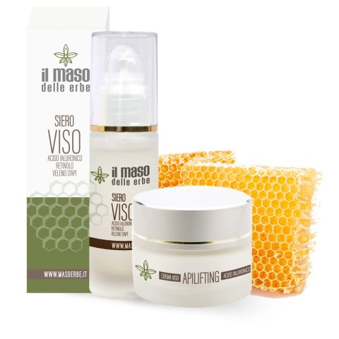 bundle antiage siero viso tonificante ringiovanente + crema viso veleno d'api